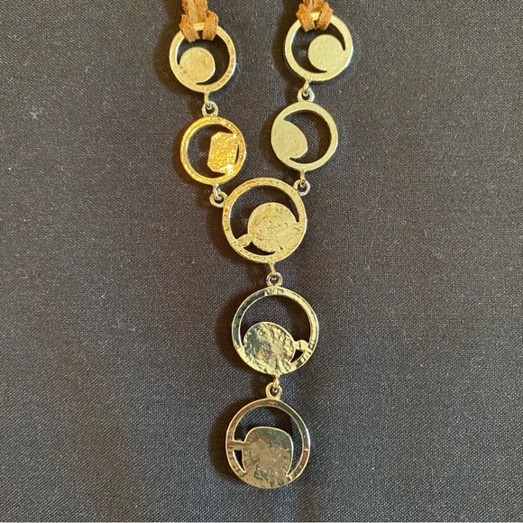 Lia Sophia Retired ALEX Silver & Amber Tone Style B19 Necklace With Original Box - Picture 8 of 10